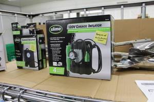 lot 46 image: Slime 120V Garage Inflator with Mounting Bracket and Accessories (in box)
