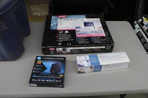 lot 84 image: Peerless TV Wall Mount Small PM13, Peerless Adjustable DVDVCR Mount, Clear TV Broadcast TV 1080 HD Antenna (all in boxes)