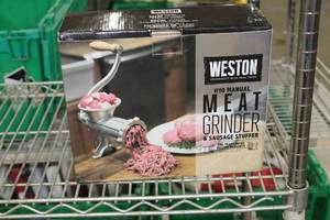 lot 71 image: Weston #10 Manual Meat Grinder & Sausage Stuffer (in box)