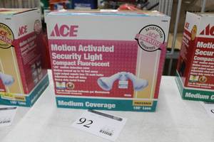 lot 92 image: Ace Motion Activated Security Light Compact Fluorescent (new in box)