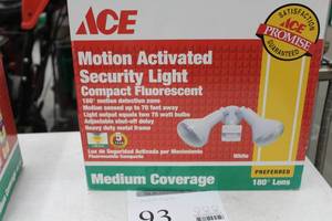 lot 93 image: Ace Motion Activated Security Light Compact Fluorescent (new in box)