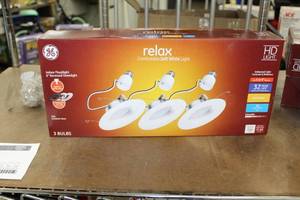 lot 96 image: Lot of (3) Relax LED Comfortable Soft White Light Indoor Floodlight 6 Recessed Downlight Kit 3-Medium Base Bulb HD Light Dimmable (all in box)