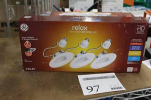 lot 97 image: Lot of (3) Relax LED Comfortable Soft White Light Indoor Floodlight 6 Recessed Downlight Kit 3-Medium Base Bulb HD Light Dimmable (all in box)