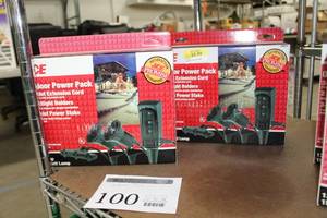 lot 100 image: Lot of (2) Ace Outdoor Power Pack 3-Outlet Extension Cord 13A (both in box)