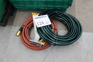 lot 124 image: Lot of (2) Heavy Duty Garden Hoses 58 50