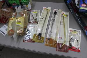 lot 137 image: Lot of (11) Spray Wand Accessories (in package) - Spray Shields, Chapin Spray Handles, Metal Wands, Brass Wands, Poly Spray Handles, Repair Kits
