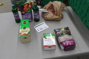 lot 136 image: Lot of (7) Plant and Garden Supplies (in package) - Pantry Pest Trap, Soil Cover, Miracle Grow Tomato Plant Food, Fast Acting Lime, Miracle Gro Liqua Feed, Bird Bath Fillers