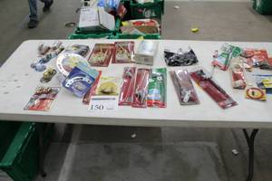 lot 150 image: Lot of Toilet Hardware and Accessories (in package) - Bolts and Caps, Screw Sets, Tank Brace, Seat Hinges, Flush Levers, Closed Flange 4, And More