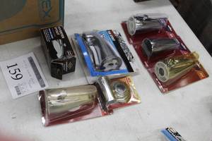 lot 159 image: Lot of (6) Tub Diverter Spouts, Universal Flange Tube Set (in package)