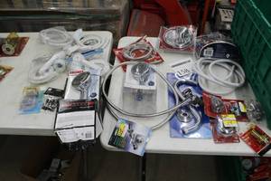 lot 158 image: Lot of Delta,Ace,Danco Shower HeadsSprayers and Accessories (in package)