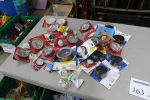 lot 163 image: Lot of Sink Accessories (in package) - Basket Strainers, Drain Stoppers, Sink Strainers