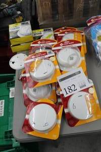lot 182 image: Lot of (14) Smoke Alarms (in package) - First Alert, BRK Smoke & Carbin Monoxide Alarm AC Powered