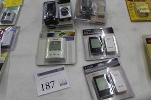 lot 187 image: Lot of (5) Taylor Weather Stations (in package) -  Wireless IndoorOutdoor Thermometer,  Daily 24 Hour Weather Forecaster, 3-Channel Color IndoorOutdoor Thermometer