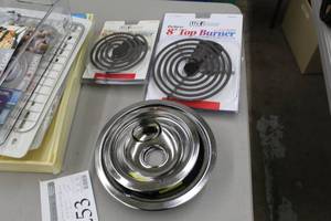 lot 253 image: Lot of Kitchen Range Accessories (in package) - 6 Top Burner with 2-Bowls, 8 Top Burner with 2-Bowls