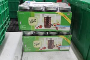 lot 273 image: Lot of (2 Cases) Ball Quilted Crystal Jelly Jars with Lids and Bands 12oz. 12-count (in package)