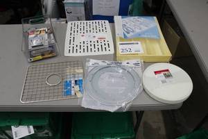 lot 252 image: Lot of Kitchen Accessories (in package) - Thermometers, Lazy Susan, Utensil Organizers, Sink Grid, Sink Mat,