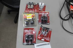 lot 287 image: Lot of (6) Ace Caster Wheel Sets (in package) - Plastic Stem (x2), Rubber Plate, Rubber Stem (x2), Ball 1-58