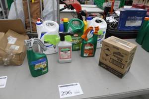 lot 296 image: Lot of (7) Weed Killers (in package) - Ortho Weed B Gon, Weed Free Zone, Roundup Grass Killer, Spectracide Pruning Seal,
