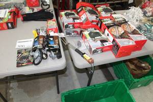 lot 306 image: Lot of Grill Accessories (in package) - Ignitor Kits, Grill Covers, Hose and Regulator Sets,  Char-Baskets, Misc. Accessories