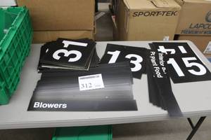 lot 312 image: Lot of Signage - Aisle Numbers, Item Indicators