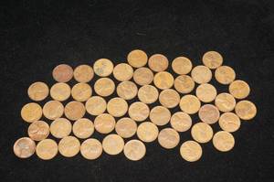 50 Wheat Pennies - 1909-58