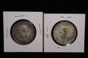 2 UK 2 Shilling Coins
