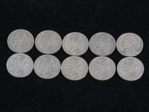 10 US Wartime Silver Nickels