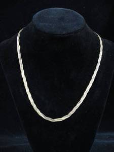 Gold Tone Sterling Silver Twisted Necklace