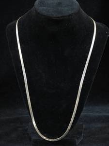 4mm Sterling Silver Herringbone Necklace