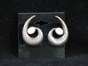 Sterling Silver Earrings with White Stone