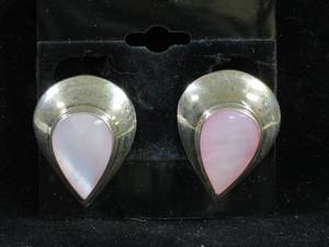 Sterling Silver Clip On Earrings with Bezel Set Stones