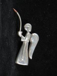 Vintage Los Castillo Artisan Mexican Angel Pin