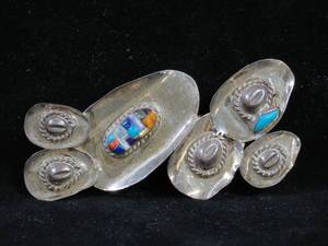 Large Sterling Silver PinPendant with Stone Accents