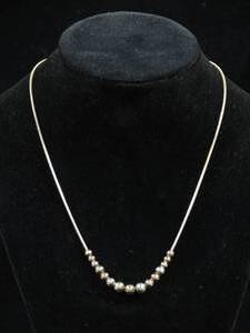 Sterling Silver Chain with Sliding Metal Balls