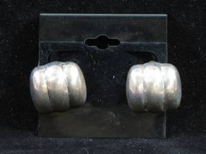 Vintage Sterling Silver Clip On Earrings