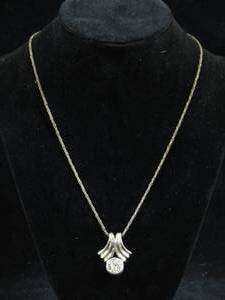Sterling Silver Chain with Clear Stone Pendant