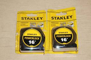2 Stanley Powerlock 16 Tape Measures