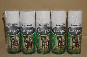 5 Cans of Rust-Oleum White Lacquer Spray Paint