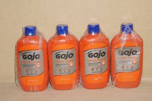 4 Bottles of Gojo Natural Orange Hand Cleaner