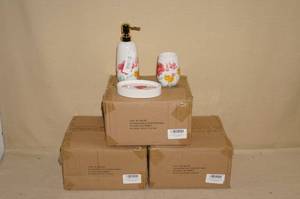 3 Sets of Excell Bathroom Accessories - Floral