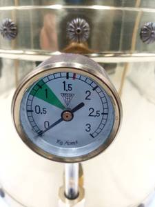 lot PP001 image: Antique Brass Elektra Espresso & Cappuccino Machine Top (Valued  $900)