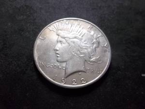 1922 S Silver Peace Dollar
