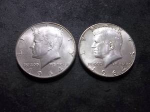 2-1964 JFK Silver Half Dollars MS
