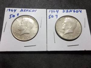 2-1964 JFK Silver Half Dollars MS