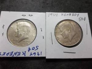 2-1964 JFK Silver Half Dollars MS