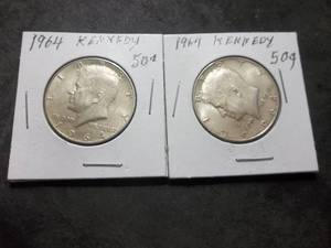 2-1964 JFK Silver Half Dollars MS