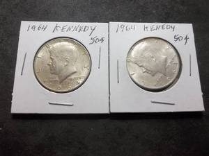 2-1964 JFK Silver Half Dollars MS