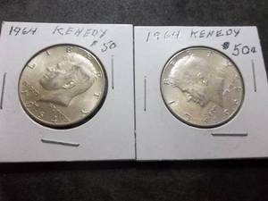 2-1964 JFK Silver Half Dollars MS