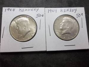 2-1964 JFK Silver Half Dollars MS