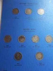 Nearly Complete Set Of Indian Head Cents In Whitman Album